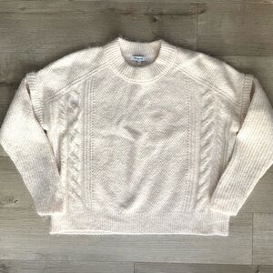 NWOT Madewell Hanever Cabincore Cable Knit Alpaca Wool Pullover Crewneck Sweater